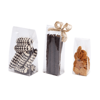 Sachet SOS fond PP argent 60 + 40 x 200 mm - carton de 1000 unités