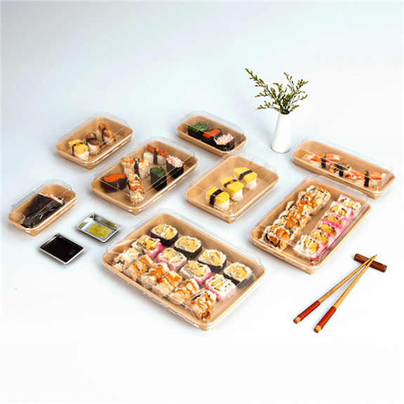 Couvercle en PET pour barquette KRAFT pour sushi 18.5 x 12.9 x 3.2 cm - carton de 600 unités