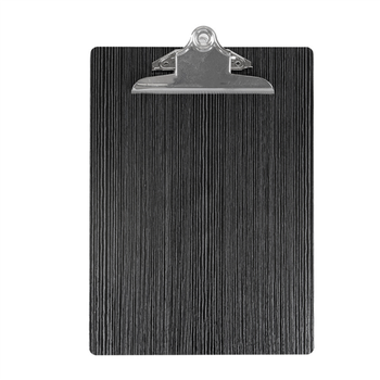 Planche porte menu noir A4 en MDF avec pince - pack de 12 unités