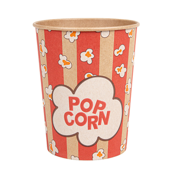 Pot à pop-corn en kraft naturel 960 ml - carton de 500 unités