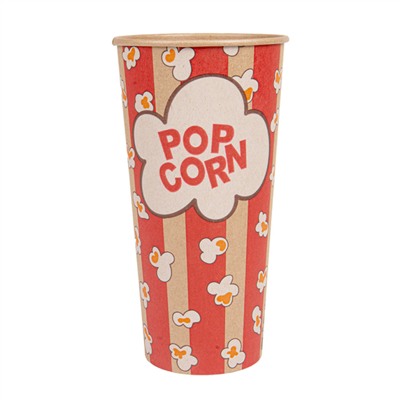 Pot à pop-corn en kraft naturel 1920 ml - carton de 500 unités