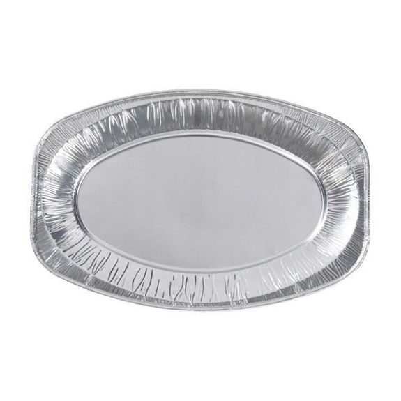 Plateau ovale en aluminium - 1800 cc - 43x28.6x2.5(h)cm - Carton de 100 unités