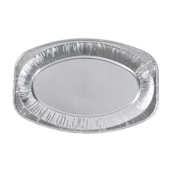 Plateau ovale en aluminium - 1800 cc - 43x28.6x2.5(h)cm - Carton de 100 unités