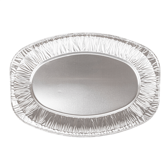 Plateau ovale en aluminium - 850 cc - 35.1x24.3x2.3(h)cm - Carton de 100 unités