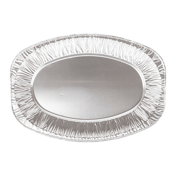 Plateau ovale en aluminium - 850 cc - 35.1x24.3x2.3(h)cm - Carton de 100 unités