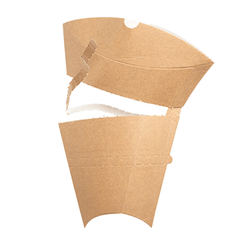 Cône à crêpe en carton kraft 22.5x21.5x4cm avec languette détachable - pack de 100 unités