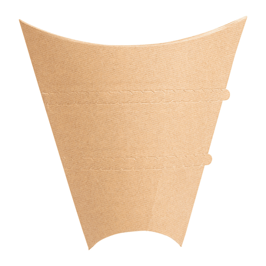 Cône à crêpe en carton kraft 22.5x21.5x4cm avec languette détachable - pack de 100 unités
