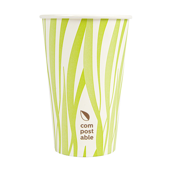 Gobelet en carton compostable grass 48 cl pour  boissons chaudes et froides - carton de 1000 unités