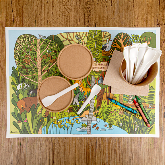 Set de table à colorier 2 faces- Assortiment - 31x43 cm - Carton de 1000 unités