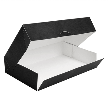 Boîte de transport NOIRE pour plateau type traiteur 19 x 28 x 6 cm - carton de 100 unités