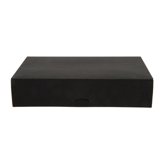 Boîte de transport NOIRE pour plateau type traiteur 19 x 28 x 6 cm - carton de 100 unités