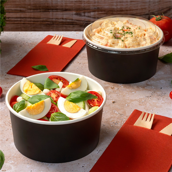 Boîte à salade en carton NOIRE 1000 ml - carton de 300 unités