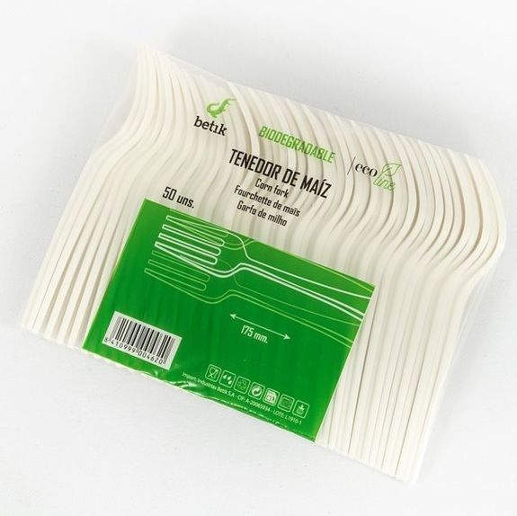 Fourchette en amidon de maïs 17.5 cm - paquet de 50 unités