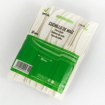 Couteau en amidon de maïs 18 cm - paquet de 50 unités