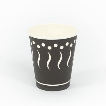 Gobelet en carton imprimé noir 18 cl - paquet de 50 unités