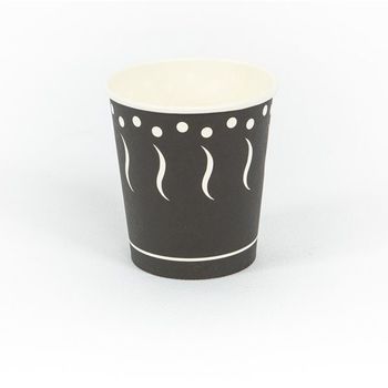 Gobelet en carton imprimé noir 21 cl  - paquet de 50 unités