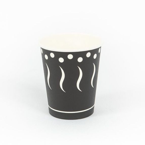 Gobelet en carton imprimé noir 24 cl - paquet de 50 unités
