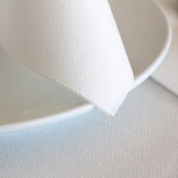 Serviette Soft voie sèche 40x40 cm BLANCHE 55g/m² pliage 1/8 - paquet de 25 unités