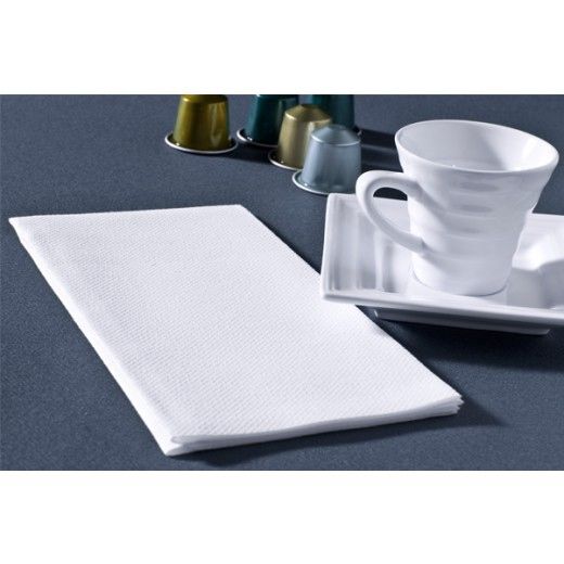 Serviette Soft voie sèche 40x40 cm BLANCHE 55g/m² pliage 1/8 - paquet de 25 unités