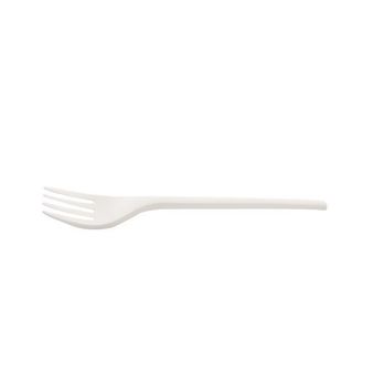 Fourchette compostable et biodégradable en CPLA 16.8 cm emballée individuellement - paquet de 100 unités