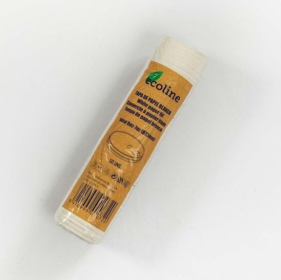 Couvercle BLANC en carton pour gobelet 18 et 21 cl - paquet de 50 unités
