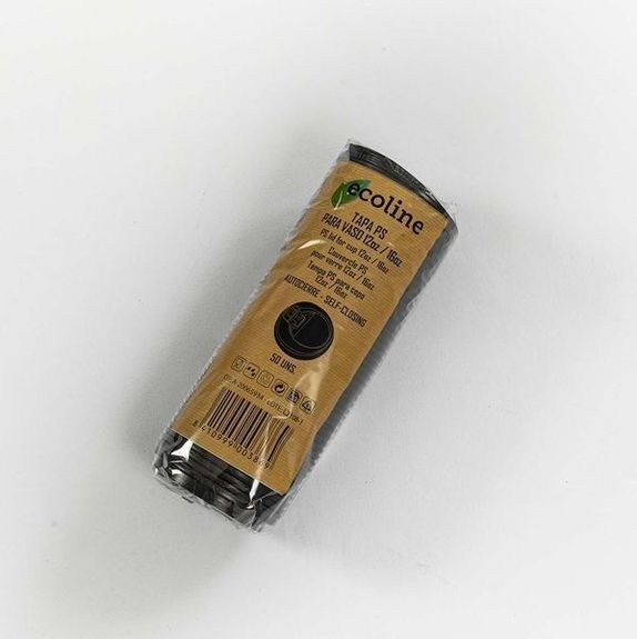 Couvercle NOIR en PS pour gobelet 36 et 48 cl - paquet de 50 unités