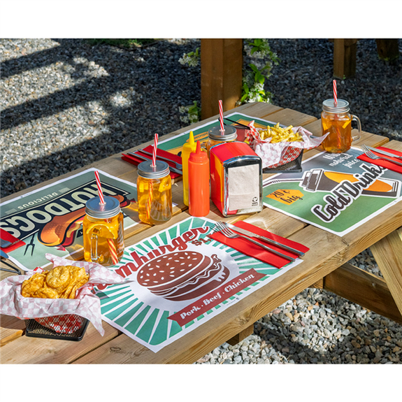 Set de table 31x43 cm VINTAGE FAST FOOD - Carton de 2000 unités