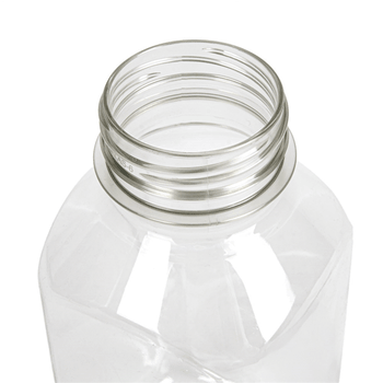 Bouteille carrée en  plastique PET avec bouchon plastique - 350 ml - 6.2x6.2x13.8(h)cm -  Carton de 186 unités