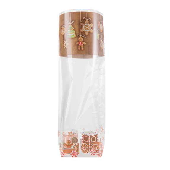 Sachet avec fond carton PETIT TRAIN PAIN D'EPICES 120 x 275 mm - carton de 1000 unités