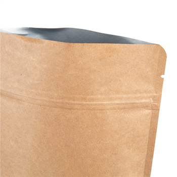 Sachet kraft DOYPACK 450 ml avec zip et intérieur aluminium 13 + 3.5 x 22.5 cm - paquet de 50 unités