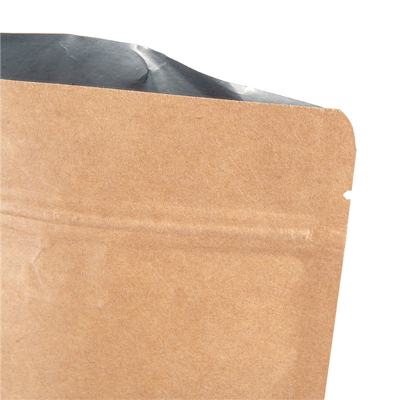 Sachet kraft DOYPACK 750 ml avec zip et intérieur aluminium 16 + 4 x 27 cm - paquet de 50 unités