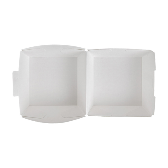 Coque burger large extra haute en carton nano-micro BLANCHE 14.4x13.6x11.5 cm - carton de 500 unités