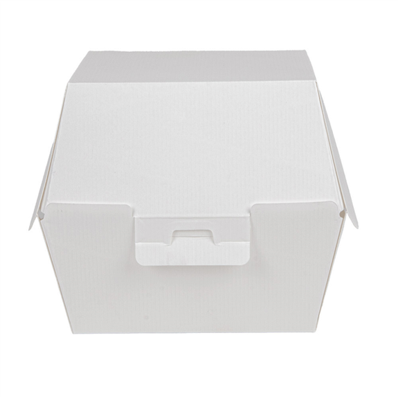 Coque burger large extra haute en carton nano-micro BLANCHE 14.4x13.6x11.5 cm - carton de 500 unités