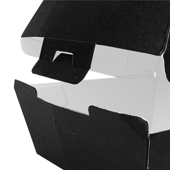 Coque burger large haute en carton nano-micro NOIRE 14.4x13.6x9.2 cm - carton de 500 unités