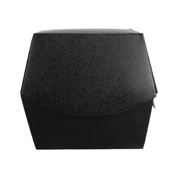 Coque burger large extra haute en carton nano-micro NOIRE 14.4x13.6x11.5 cm - carton de 500 unités
