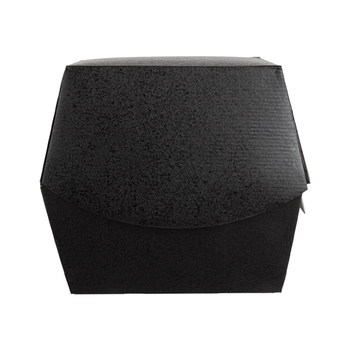 Coque burger large extra haute en carton nano-micro NOIRE 14.4x13.6x11.5 cm - carton de 500 unités