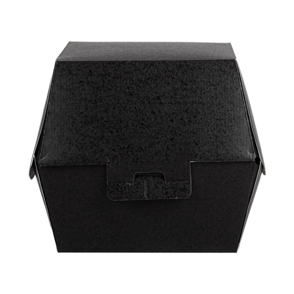Coque burger large extra haute en carton nano-micro NOIRE 14.4x13.6x11.5 cm - carton de 500 unités
