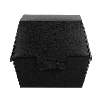Coque burger large extra haute en carton nano-micro NOIRE 14.4x13.6x11.5 cm - carton de 500 unités