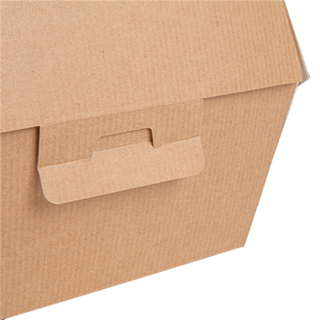 Coque burger large extra haute en carton nano-micro KRAFT 14.4x13.6x11.5 cm - carton de 500 unités