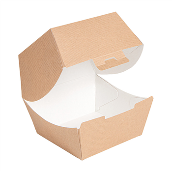 Coque burger large extra haute en carton nano-micro KRAFT 14.4x13.6x11.5 cm - carton de 500 unités