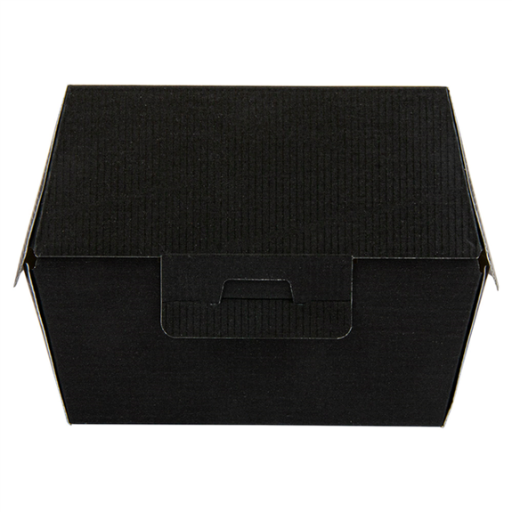 Coque burger jumbo en carton nano-micro NOIRE 13x12.5x9 cm - carton de 500 unités