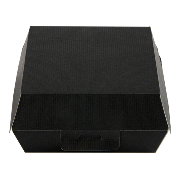 Coque burger large en carton nano-micro NOIRE 14x13.7x6.1 cm - carton de 500 unités