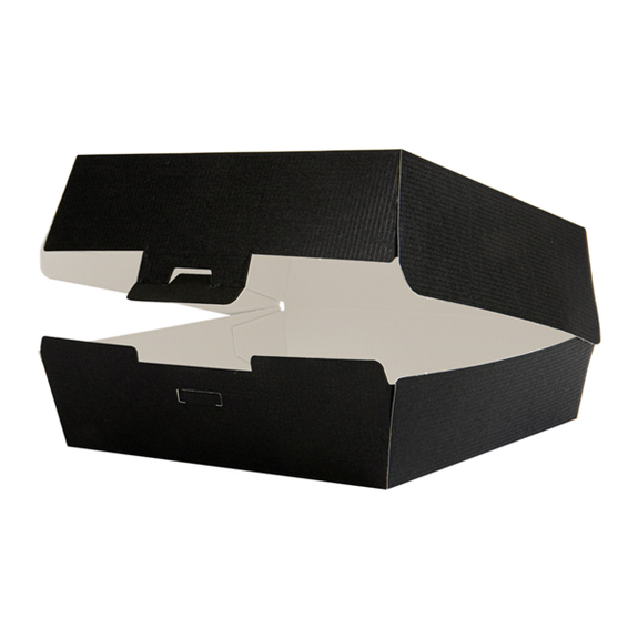 Coque burger extra large en carton nano-micro NOIRE 17.8x16.8x7.8 cm - carton de 300 unités