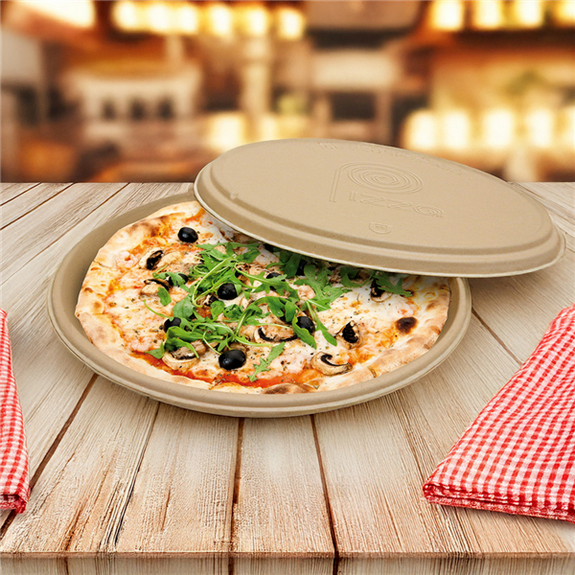 Couvercle pour Assiette en Bagasse pour Pizza - 36.4 x 1.9 cm - carton de 150 unités