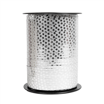 Bolduc miroir STARS ARGENT 10 mm x 225 m - Vendu à l'unité