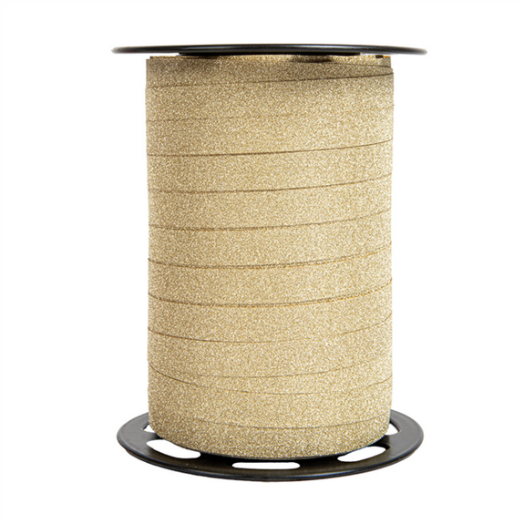 Bolduc pailleté GLITTER OR 10 mm x 100 m - Vendu à l'unité