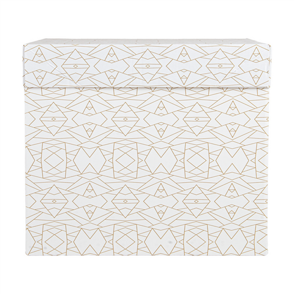 Boîte pâtissière haute BLANCHE décorée 35.6x35.6x30.5(h) cm - carton de 30 unités