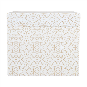 Boîte pâtissière haute BLANCHE décorée 35.6x35.6x30.5(h) cm - carton de 30 unités