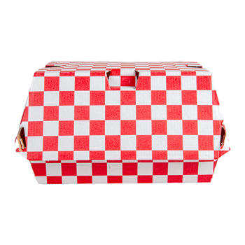 Coque burger en carton nano-micro VICHY ROUGE 14,7x14x7 cm - carton de 500 unités