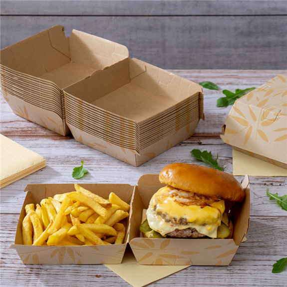 Coque burger en carton nano-micro FEEL GREEN 14,7x14x7 cm - carton de 500 unités